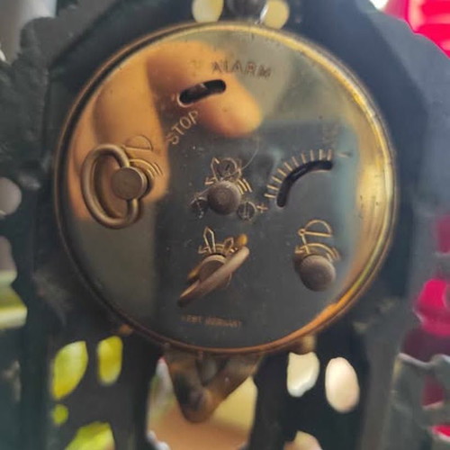 Vintage baroque brass mechanical mantel clock.