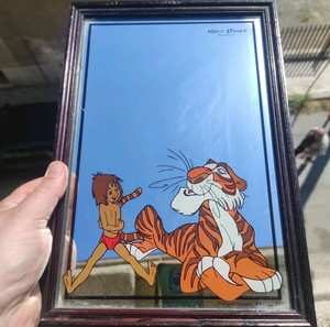 Original συλλεκτικός καθρέφτης Walt Disney "jungle book" Aspell Saggers Ltd 1977 32x22cm αψογος