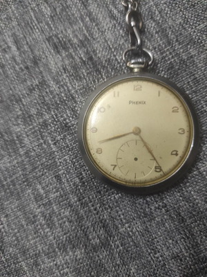 Phenix pocket vintage watch used with missing small seconds hand