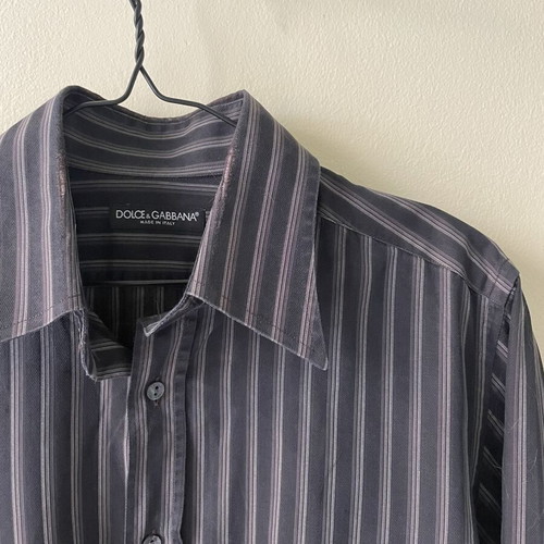Dolce & Gabbana striped shirt used, size L, black and blue