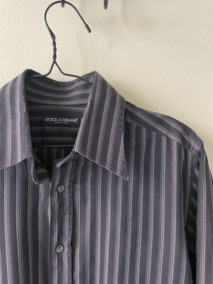 Dolce & Gabbana striped shirt used, size L, black and blue