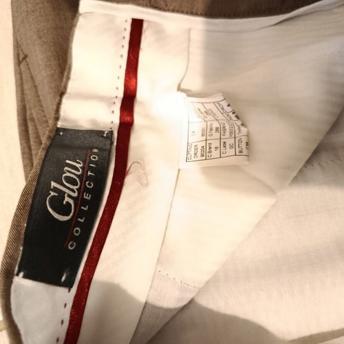 Glou Collection men's wool fabric pants like new, beige and brown, size L