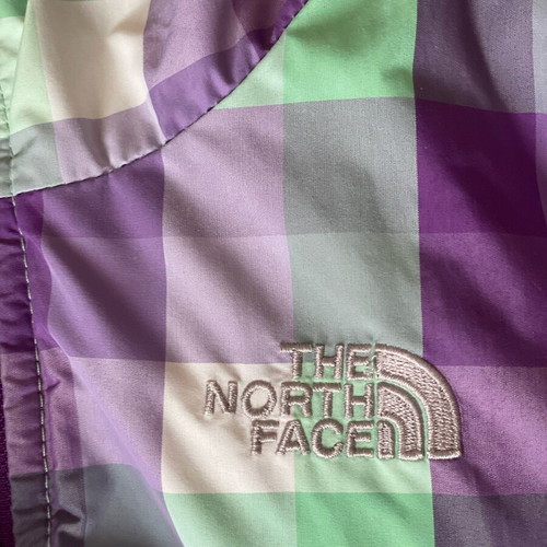 The North Face reversible jacket like new, green and purple, size S