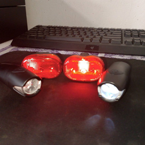 Red Bicycle Lights and Flashlights New with Modes