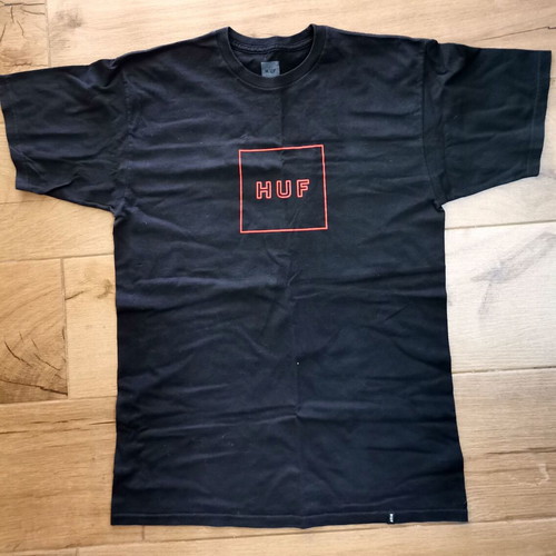 HUF T-shirt Medium like new, black with orange