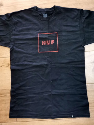 HUF T-shirt Medium like new, black with orange