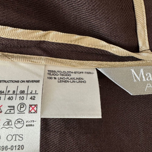 Max Mara women's linen blazer, size 38, brown