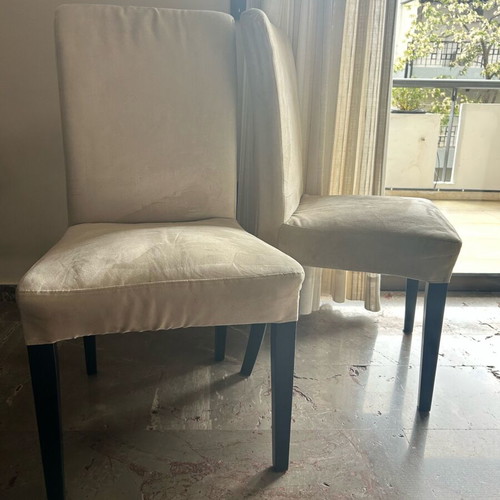 IKEA Henriksdal chairs used, set of 4 beige with extra covers