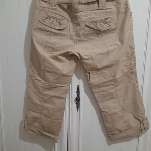 Crop pants refurbished, beige, size M 38 10