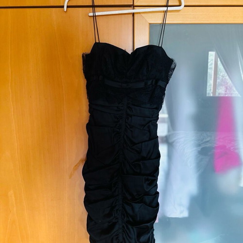 Dolce and Gabbana black silk bustier dress like new
