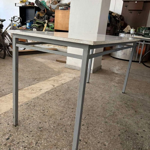 Professional tables used, pack of 70, metal base with wooden PVC top