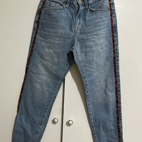 Bershka denim jeans like new with stripes, size S