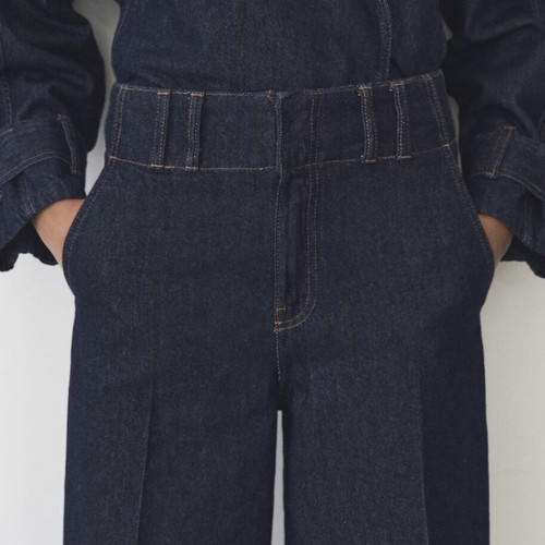 Denim wide leg dark blue Mango size 42 like new