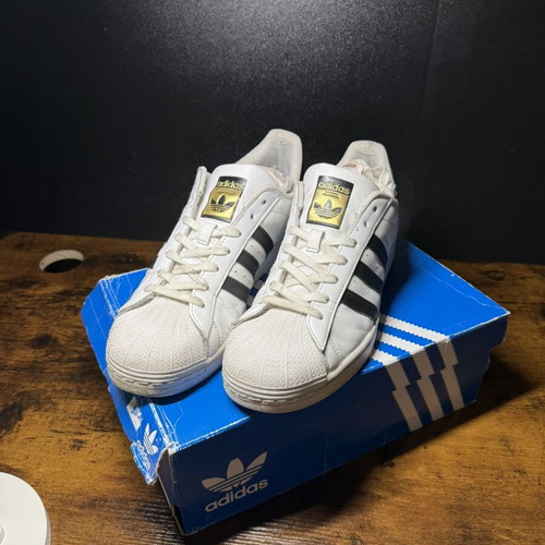 Adidas Superstar sneakers, size 45 1/3, white