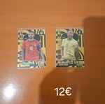 Panini football trading cards with protective sleeves