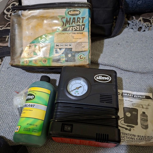 Slime Smart Repair Tire Repair Kit like new with 12V compressor and sealant