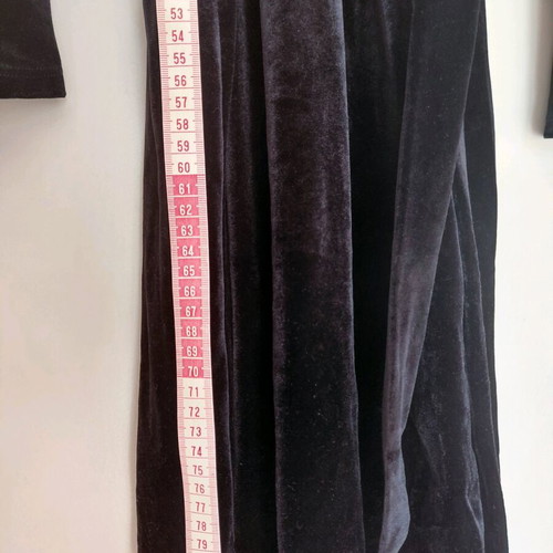 Velvet black dress H&M size S like new with belt and frill sleeves