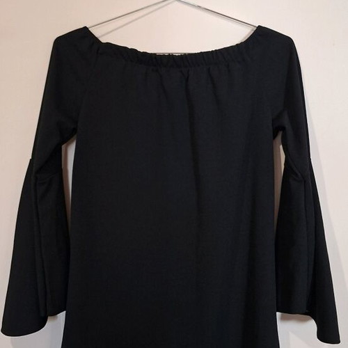Little black dress like new, elastic neckline and bell sleeves, size S