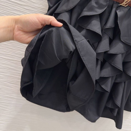 Louis Vuitton black summer dress size M like new with ruffles