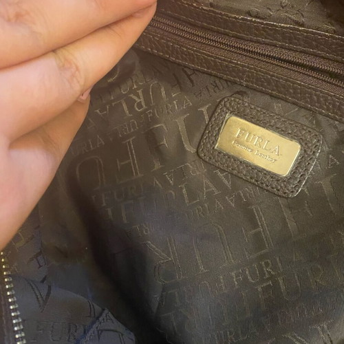 Furla vintage leather handbag new, brown