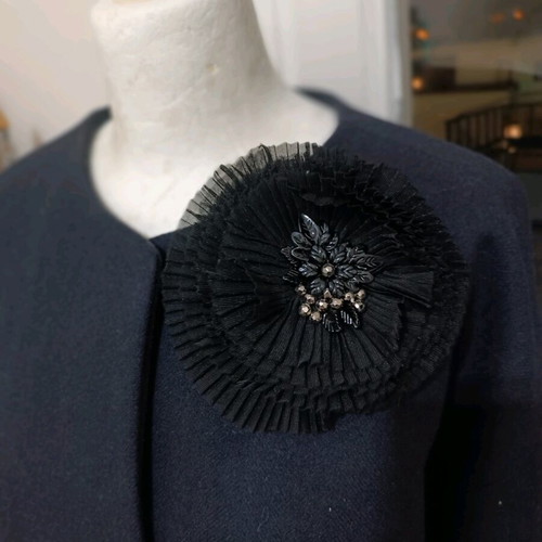 Women's jacket cardigan new, wool, with brooch, size L-XL, black
