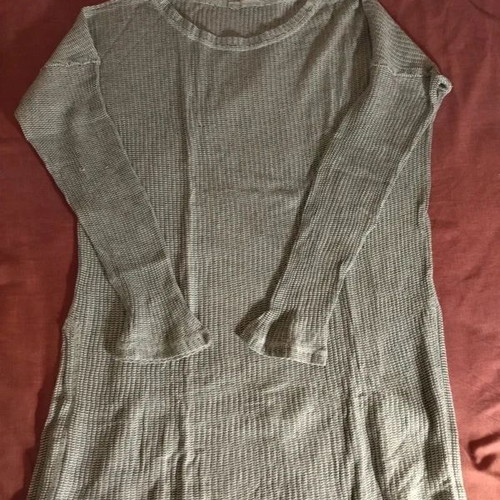 Zara ribbed dotted tunic dress used, gray and white