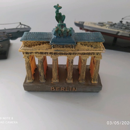 Bismarck battleship and U47 submarine miniatures set used