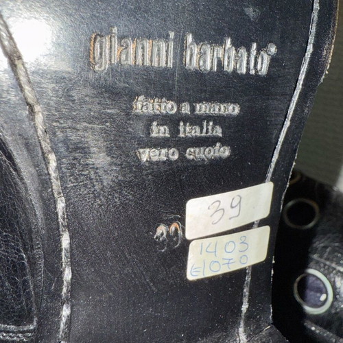 Gianni Barbato leather black boots size 39 collectible like new