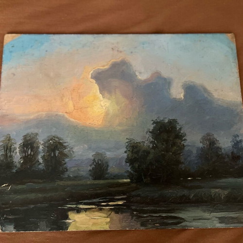 Old handmade painting used
