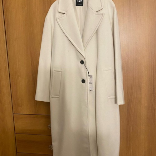 Zara Oversized Long Soft Straight Coat New, White