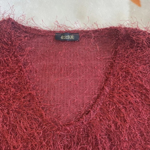 4You women's V blouse used, burgundy with sequins