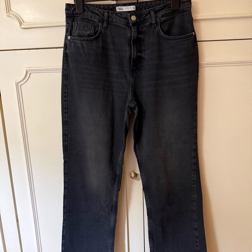 Zara high-waisted straight jeans Z1975 black new, size XL