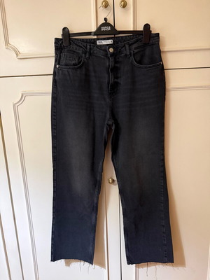 Zara high-waisted straight jeans Z1975 black new, size XL