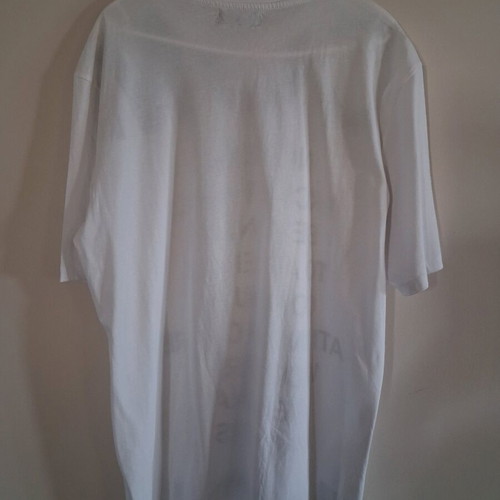 T-shirt Bershka L white with black logo, new