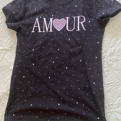 Tshirt small black with strass, set of 3, like new