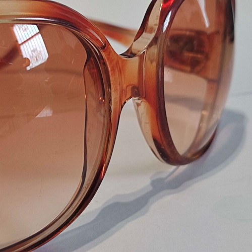 Balenciaga orange oversized acetate gradient tint sunglasses used with case