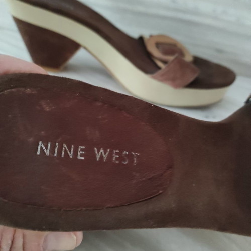 Nine West leather mules used, brown and beige, size 39