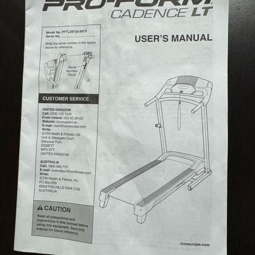 Folding Treadmill like new, 1.60m length, shock-absorbing floor