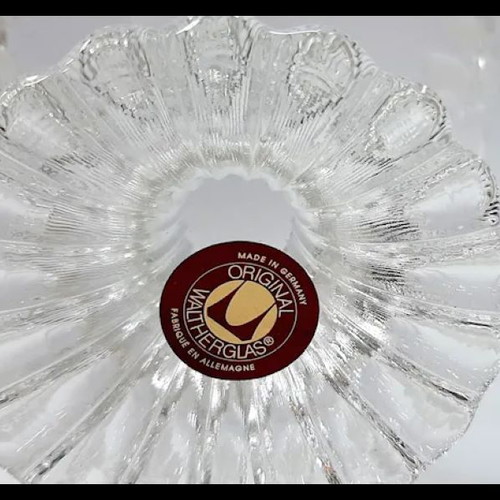 Walther Glas Crystal Candy Bowl New, Vintage Heavy Thick Glass