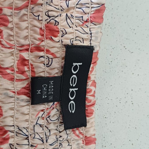 Bebe Strapless Evening Top with Neck Tie Size M Like New