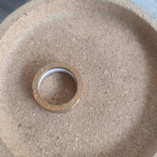 Steel ring size 56 like new, white and gold colors