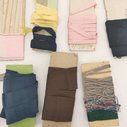 Sewing ribbons used, pack of 10 pieces, 1960s vintage