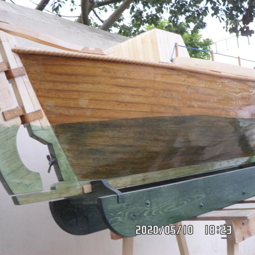 Wooden model boat Tserniki handmade decorative 2 meters
