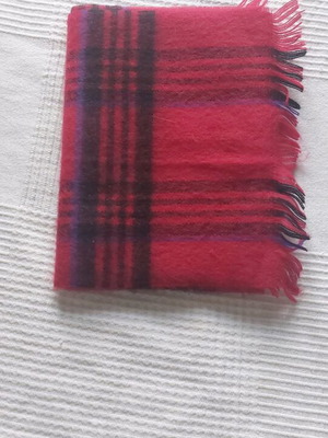 Scarf red acrylic like new, multicolored