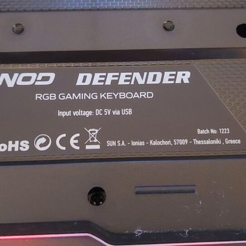 NOD Defender gaming keyboard like new with RGB lighting US layout