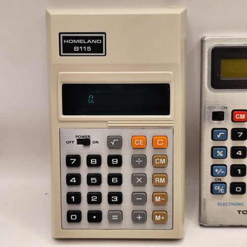 Vintage calculators, 1970s, set of 2