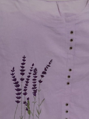 Comfortable women's cotton blouse, 4XL, purple