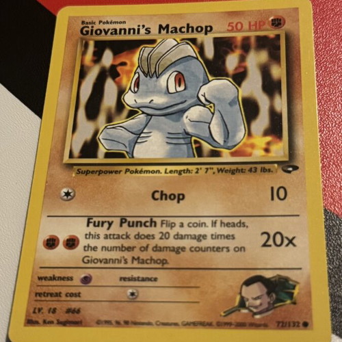 Giovanni's Machop Pokemon card GC 72/132