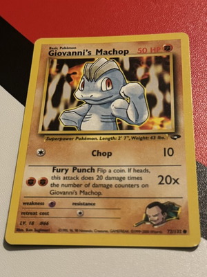 Giovanni's Machop Pokemon card GC 72/132