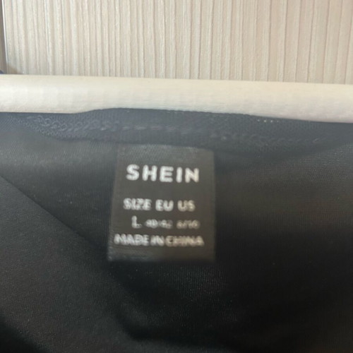 Shein long-sleeve crop top size L black new with transparent sleeves